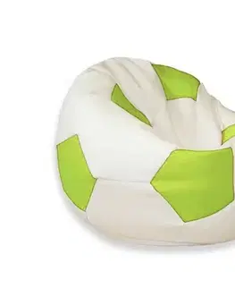 Sedacie vaky a kocky Sedací vak malá bielo limetková futbalová lopta TiaHome