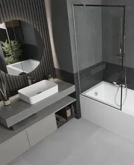 Sprchové dvere MEXEN/S - Next vaňová zástena FIX 90 x 150, čierna vzor, nikel kartáčovaná 895-090-000-00-70-97