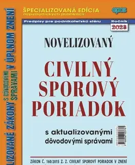 Zákony, zbierky zákonov Novelizovaný Civilný sporový poriadok 12/2023