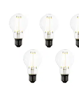 LED osvetlenie Sada 5 LED žiaroviek E27 A60 číra 2,2W 470 lm 3000K