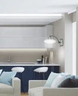 Nástenné svetlá Nástenná lampa 1X40W G9 saténový nikel+biele sklo ELISA