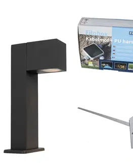 Zahradne stlpove lampy Priemyselné stojace vonkajšie svietidlo antracitové 30 cm IP44 - Baleno