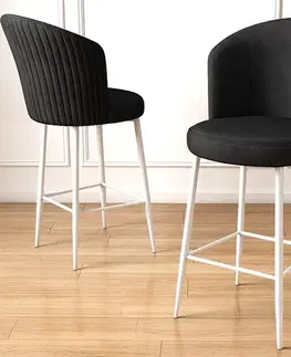 Barové stoličky Bar Stool Set (6 Pieces) Fora - Black, White
