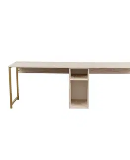 Konferenčné stolíky Pracovný stôl Twin Travertine and Gold
