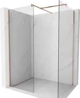 Sprchové dvere MEXEN/S - Kyoto Sprchová zástena WALK-IN 105 x 100, transparent, meď kartáčovaná 800-105-202-65-00-100