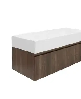 Kúpeľňový nábytok Kúpeľňová skrinka s umývadlom SAT Evolution 98x30x44,8 cm orech mat SATEVO100NAU2 SATEVO100NAU2