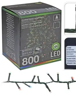 Vianočné osvetlenie Kinekus Svetlo vianočné 800 LED farebné, s funkciami, 16 m, na 240 cm stromček, vonkajšie/vnútorné