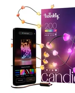 Vianočné dekorácie Twinkly TWKH200RGB-G - LED RGB stmievateľný reťazec 200 × LED, 14 m, USB, Wi‑Fi TWKH200RGB-G