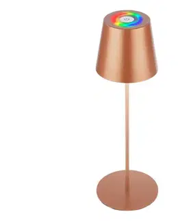 Lampy Briloner 7510013-LED RGB stmievateľná stolová lampa CALIDA 2,5W/5V IP44 1200mAh bronzová 7510013