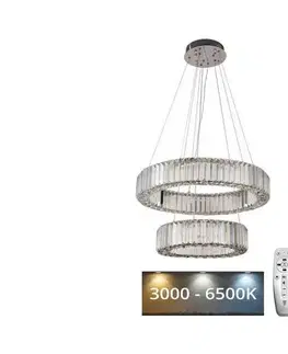Svietidlá  LED Stmievateľný luster na lanku LED/65W/230V 3000-6500K chróm + diaľkové ovládanie J6326/CH