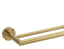Držadlá k vani SAPHO - X-ROUND GOLD dvojitý držiak uterákov 600, zlato mat XR401GB