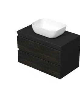 Kúpeľňový nábytok Kúpeľňová skrinka s krycou doskou SAT Cube Way 80x47,5x46 cm hnedá mat CUBE3D46802ZHKD CUBE3D46802ZHKD