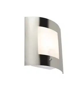 Vonkajsie svetlo so senzorom Vonkajšia nástenná lampa oceľ IP44 senzor súmraku - Emmerald