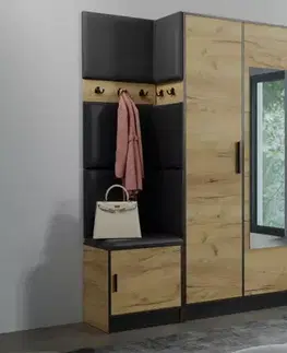 Nábytok Predsieňový nábytok Roj 14 craft + Madryt 1100 ekokoža čierna