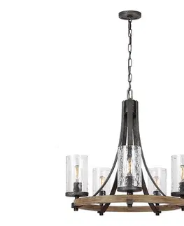 Svietidlá Elstead Quintiesse QN-ANGELO5 - Luster na reťazi ANGELO 5xE27/60W/230V, dubový dekor QN-ANGELO5