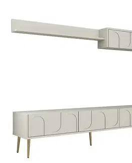 Obývacie steny TV skrinka / Obývacia stena Lyon 2 - Cream, Gold