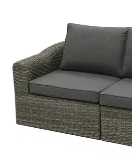 Záhradné stoličky a kreslá DEOKORK Ratanová lavica pre 2 osoby BORNEO LUXURY (sivá)