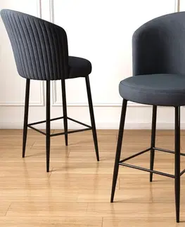 Barové stoličky Bar Stool Set (2 Pieces) Fora - Anthracite, Black