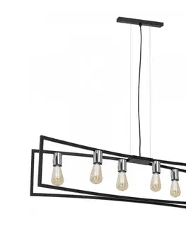 Svietidlá  Luster na lanku TUNJA 6xE27/60W/230V čierna/chróm 1763