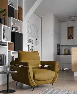 Kreslá NABBI Salma 1F kreslo horčicová