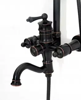 Kúpeľňové batérie REA REA - Sprchový set s batériou 150mm Vintage čierny REA-P2367
