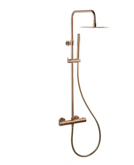 Sprchy a sprchové panely Sprchový systém SAT Aurum s termostatickou batériou brúsený rose gold SATSSTKAURBRG SATSSTKAURBRG