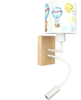 Svietidlá BRILAGI - LED Flex. lampa BOBO WOOD 1xE27/25W/230V + LED/3W dub/biela/zvieratká BG1565+BG5583