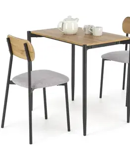 Jedálenské zostavy Jedálenská zostava Nando 1+2 54x84 prírodné/čierna/sivá
