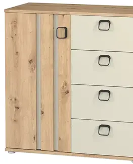 Komody so zásuvkami a dvierkami Komoda Camari 80 1d4s Dub Artisan/Casmhere