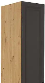 Kuchynské skrinky STELLA 40 DK-210 2F vysoká skrinka, šedá/dub Artisan