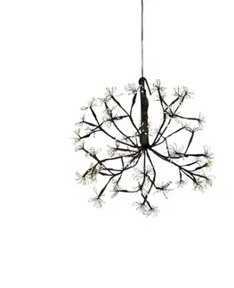 Svetelné reťaze do exteriéru Vianočné závesné svetlo guľa čierna 40 cm vrátane LED s časovačom IP44 - Nobu