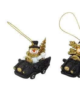Vianočné dekorácie MAKRO - Figurka vianoná v aute 7x7,5cm rôzne motívy