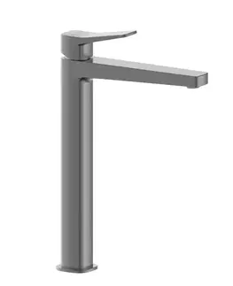 Kúpeľňové batérie KFA - Malaga umývadlová batéria, nástenná so záverom klik-klak, PVD gun metal grey 4522-712-61