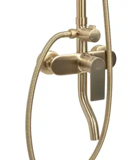Kúpeľňové batérie REA REA - Sprchový set s batériou 150mm VERSO kartáčované zlato REA-P9146