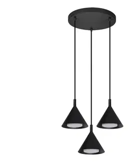Svietidlá BRILAGI - Závesný luster na lanku CONE TRIPLE ROUND 3xGX53/15W/230V čierna WO-E14-G11-BLK-OEM