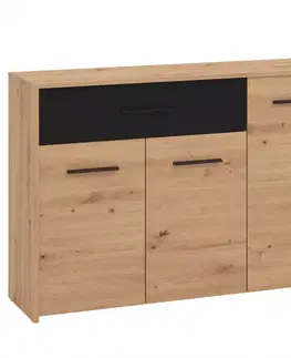 Komody do spálne Komoda Varadero artisan/čierny 3K1F 11011628