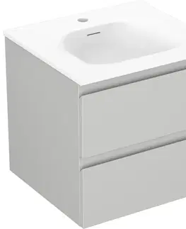 Kúpeľňový nábytok MEXEN/S - Orio kúpeľňová skrinka 50 cm s umývadlom Vela, 2 zásuvky, sivá mat/biela mat 91A10-05047-2-BFF62-W23M01