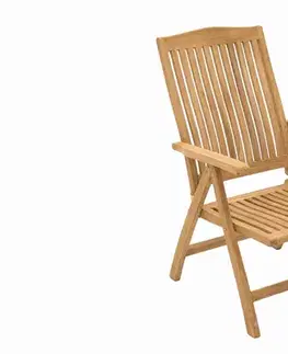 Záhradné stoličky a kreslá DEOKORK Záhradné teakové polohovacie kreslo LAGUNA (teak)