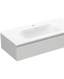 Kúpeľňový nábytok MEXEN/S - Orio kúpeľňová skrinka 100 cm s umývadlom Vela, 1 šuplík, sivá mat/biela mat 91A10-10023-1-BF62-W23M01