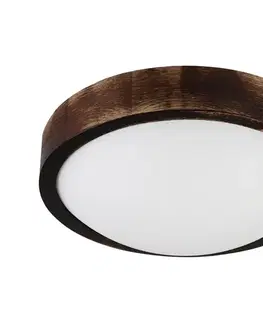 Svietidlá  Stropné svietidlo OAK SMOKY SLIM 1xE27/15W/230V pr. 27 cm dub/tmavohnedá LD-PD-8.1