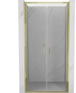 Sprchovacie kúty MEXEN - Exo sprchové dvere krídlové100, transparent, zlatá 814-100-000-50-00