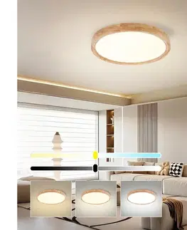 Svietidlá BRILAGI - LED stmievateľné svietidlo WOODROUND LED/30W/230V 3000-6000K priemer 40 cm + diaľkové ovládanie BRI575