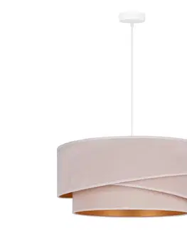 Svietidlá  - Luster na lanku KOBO 1xE27/15W/230V pr. 45 cm krémová/zlatá 600156