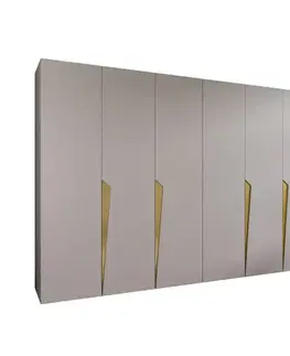 Šatníkové skrine Skriňa Piano 1-300 (2x150) kašmír/zlatá
