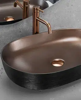 Umývadlá REA - Keramické umývadlo na dosku CLEO 61 Copper Bush / Black REA-U6383