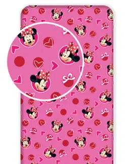 Plachty Jerry Fabrics Bavlnená plachta 90 × 200 cm – Minnie "Hearts 02"