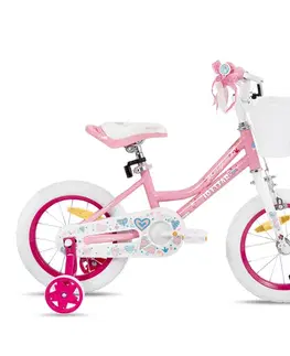 Bicykle Detský bicykel Joystar Angel 14" s košíkom a kolieskami • 91-119 cm ružová