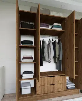 Šatňové skrine Šatníková skriňa 1600-046 - Walnut
