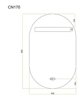 Kúpeľňové zrkadlá Mereo Zrkadlo oválne 50x80 cm, LED osvetlenie a odhmlievanie CN170