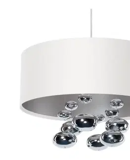 Svietidlá  Závesný luster na lankách BUBBLE 1xE27/60W/230V, priemer 40 cm, biela 01B-006-40